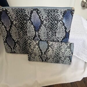 Snakeskin Clutch and Wallet Set
